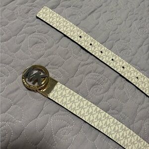 Michael Kors Signature Gold and Cream Belt